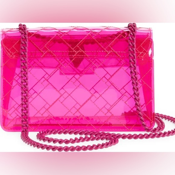 Kurt Geiger London Medium Kensington Pink Vinyl Convertible Shoulder Bag - Picture 7 of 10